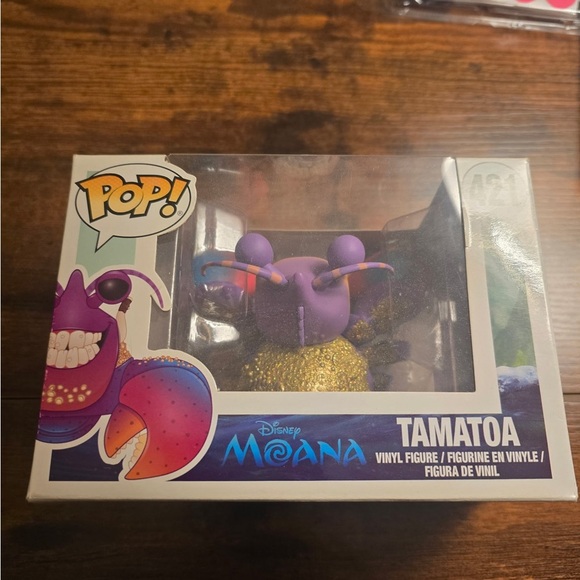 Funko Pop Movies DISNEY Moana Tamatoa #421 Purple Pink NEW - Picture 2 of 4
